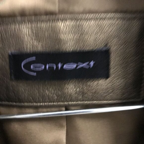 CONTEXT  Bronze Leather Blazer Jacket Womens Size M - Picture 4 of 9